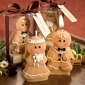 Adorable Gingerbread Bride Groom Candle Favors(set of 8)