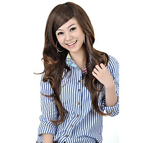 Capless Extra long Top Grade Quality Synthetic Brown Curly Hair Wig