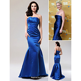 Katherine Heigl Trumpet/ Mermaid Strapless Sweep/ Brush Train Taffeta Evening Dress (FSA11340)