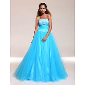Ball Gown Strapless Floor-length Applique Taffeta Prom/ Evening Dress (HSX1068)