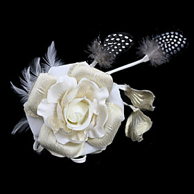 Gorgeous Satin With Feather/ Glitter Wedding Bridal Headpiece