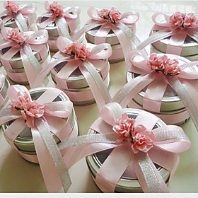 Clear Top Favor Tin with Double Ribbon Bow (set of 6)