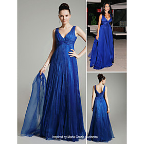 Maria Grazia Cucinotta Empire V-neck Sweep / Brush Train Tulle Venice Film Festival Dresses / Evening Dresses (FSD0305)