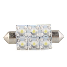 0.6W Dome 6 LED SMD Interior Bulb Light 41mm