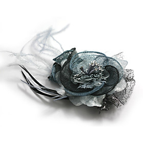 Gorgeous Flax/ Tulle With Feather Wedding Bridal Headpiece