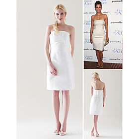 Halle Berry Sheath/ Column Strapless Short/ Mini Taffeta Cocktail Dress (FSM04354)
