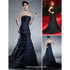 Alyson Hannigan Trumpet/ Mermaid Sweetheart Court Train Taffeta Emmy Dress/ Evening Dress (FSD0383)
