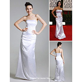 Lauren Sanchez Trumpet/ Mermaid Strapless Floor-length Sleeveless Elastic satin Golden Globe/ Evening Dress (FSH0570)