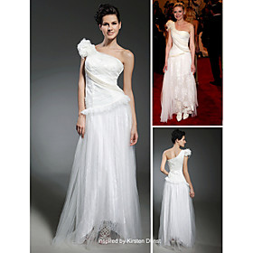 Kirsten Dunst A-line One Shoulder Asymetrical Sleeveless Tulle Met Ball/ Evening Dress (FGY0751)