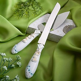 Beach Themed Wedding Cake Knife and Server Set
