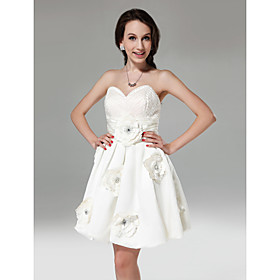 A-line Sweetheart Short/ Mini Satin Cocktail Dress