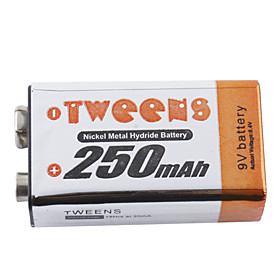 Tweens 9V 250mAh High Capacity Rechargeable Battery