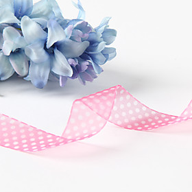 3/4-Inch Pink Dot Organza Ribbon 3/4-Inch Pink Dot Organza Ribbon