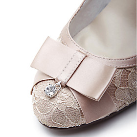 Lace/ Satin Upper Stiletto Heel Closed Toe With Lace Wedding Bridal Shoes