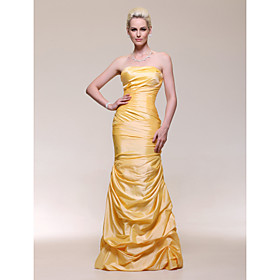 Trumpet/ Mermaid Strapless Dropped Floor-length Taffeta Evening Dress
