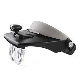 MG81001-E Light Head Magnifying Glass with 2 LED Lamps 4 x 3D Lens