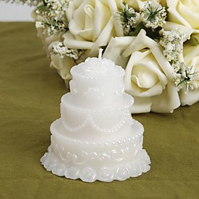 White Wedding Cake Candle Favors (set of 4)