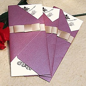 Glorish Purple Ivory Wedding Invitation(set of 60)