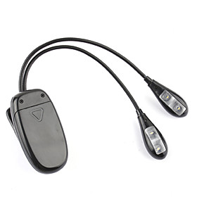 Dual Arm 4-LED White Light Flexible Stand Book Laptop Table Lamp (3xAAA)
