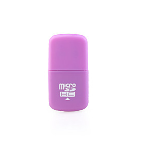 Mini USB Micro SDHC Memory Card Reader (Purple)