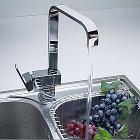 Contemporary Brass Kitchen Faucet (Chrome Finish)
