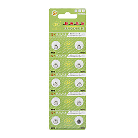 AG4 377A 1.55V High Capacity Alkaline Button Cell Batteries (10-pack)