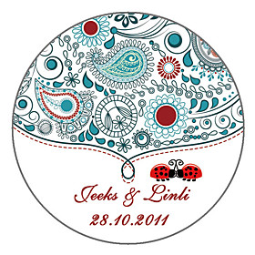 Personalized Favor Stickers - Ladybug (pack of 90)