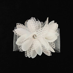 Gorgeous Tulle/Silk Flower With Rhinestones Wedding Bridal Headpiece