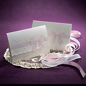 Ribbon Bow Pattern Wedding Invitation(set of 50)