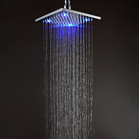 20x20cm LED Square Chrome Brass Showerhead
