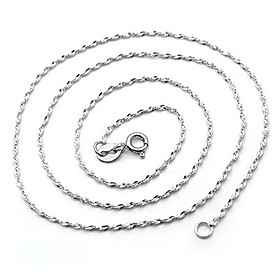 45cm 925 Sterling Silver Platinum Plated Necklace