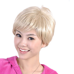 Spitzefrontseite kurze Bestnote Qualität synthetischen blonde lockige Haare Perücke (0463-lpp695) Spitzefrontseite kurze Bestnote Qualität synthetischen blonde lockige Haare Perücke (0463-lpp695)