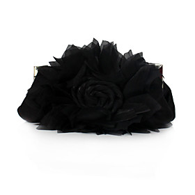 Chiffon Shell With Flower Evening Handbags More Colors Available
