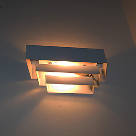 White Metal Wall Sconce Square Shaped