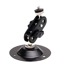 Black Wall Mount Stand Bracket for CCTV Security Camera (Base diameter: 7.2cm)