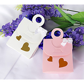 Double Heart Cutout Favor Bag With Bow (Set of 12)