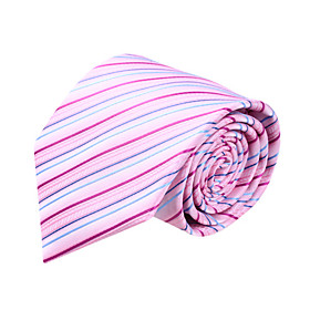Pink and Blue Stripe Microfibre Tie