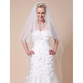 Two-tier Cathedral Wedding Veil With Pencil Edge
