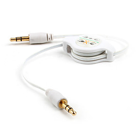 3.5mm Retractable AUX Cable - White/78cm Length