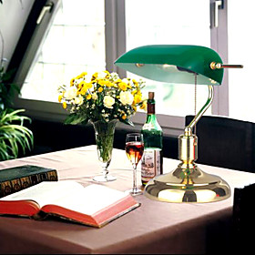 60W Antique Inspired Table Light in Green Shade