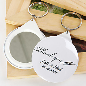 Personalized Mirror Key Ring - Thank You (set of 12)