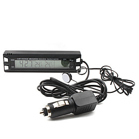 Car Clock Theromometer with LCD Display with Car Charger and Magic Tape