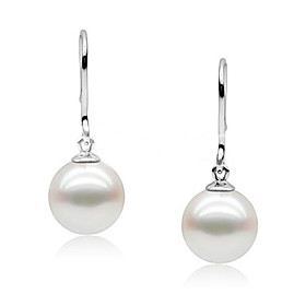 Fabulous AAA Freshwater Pearl With 925 Silver Plated Earrings