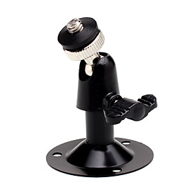Black Wall Mount Stand Bracket for CCTV Security Camera (Base diameter: 4.5cm)