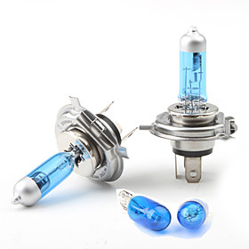 H4 4300K 60/55W White Halogen Headlight Bulbs (DC 12V/Pair)
