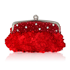 Satin Shell With Rhinestone Evening Handbags/ Clutches More Colors Available