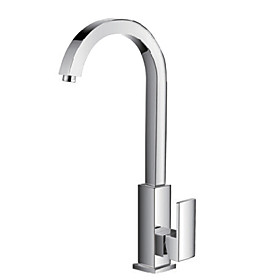Contemporary Solid Brass Kitchen Faucet - Chrome Finish