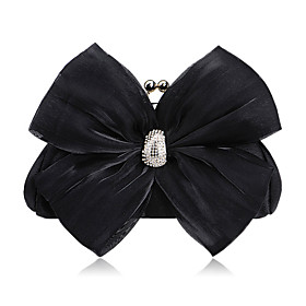 Satin Shell With Rhinestone Evening Handbags More Colors Available