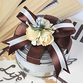 Round Favor Tin with Chocolate Ribbon (set of 6)