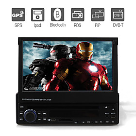 7 Inch 1Din Car DVD Player with GPS IPOD Bluetooth DVB-T RDS 3D